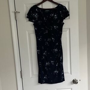 Ralph Lauren Midnight Blue Floral Midi Dress